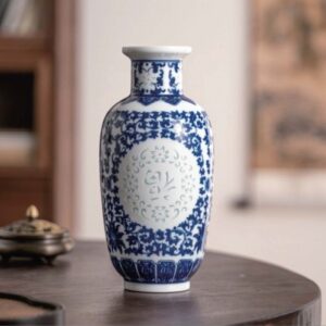 White porcelain homeware traditional Chinese vase