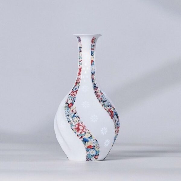 White porcelain homeware spiral vase