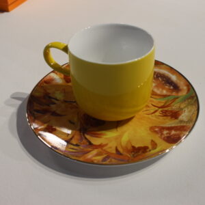 Coffee Mug with Saucer yellow