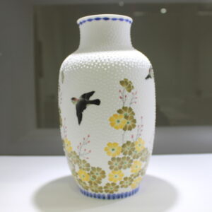 Spring Bird Flower Hand-Painted Ceramic Vase