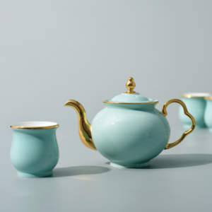 Ceramic Teapot and cups set Custom-printed with your Logo