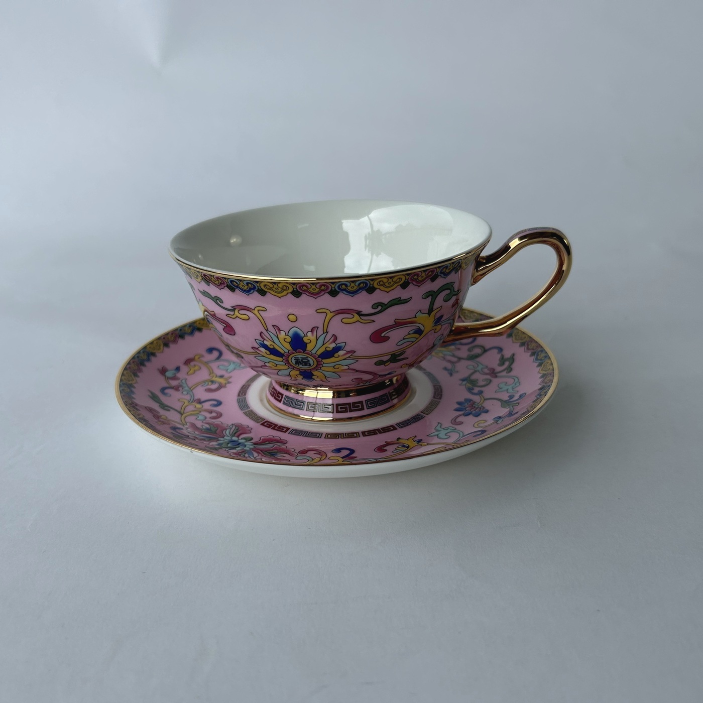 Ceramic coffee Cups Pink enamel