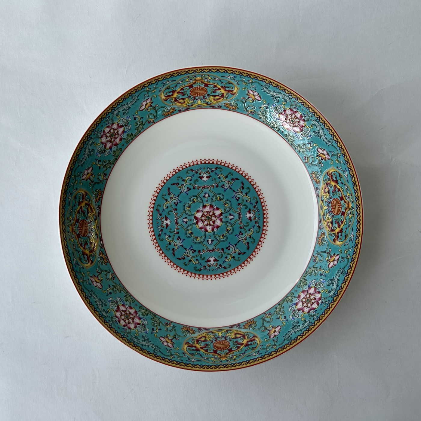 Ceramic Plate with Twin Branch Floral Pattern