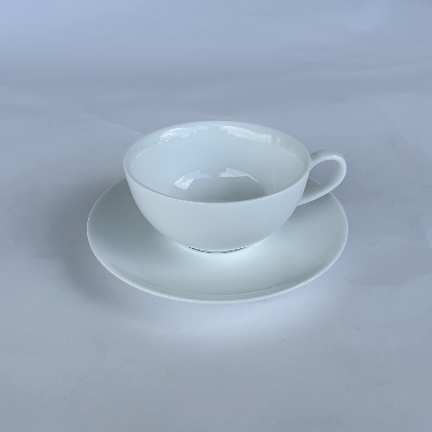 Bluish white Ceramic Coffee Cups and Saucers