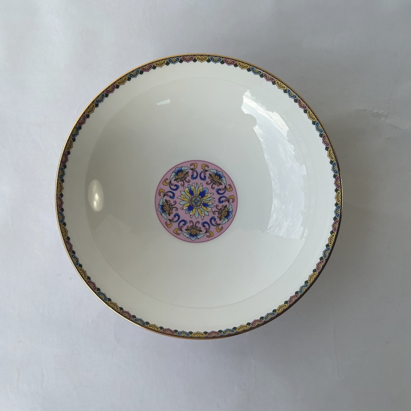 Ceramic famile rose enamel salad plate