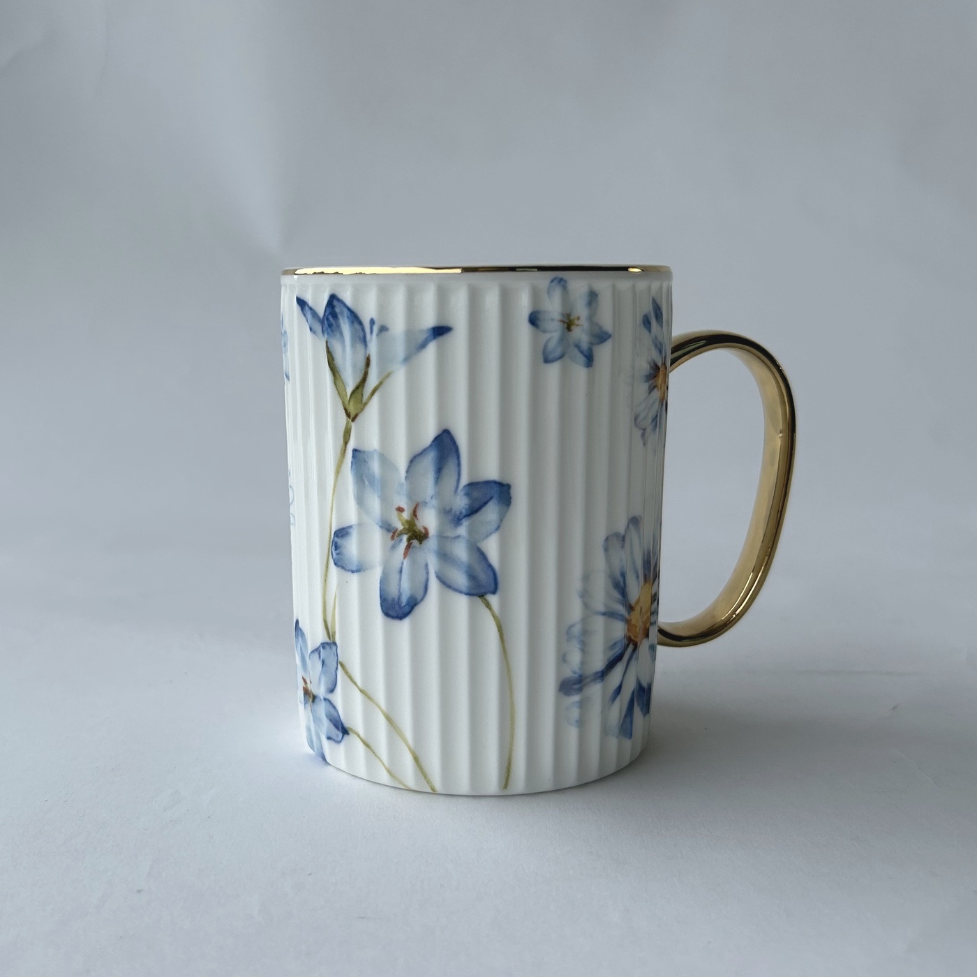 Orchid-Painted Ceramic Mug